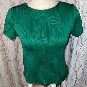 SHEIN Green Fitted Ribbed Blouse
